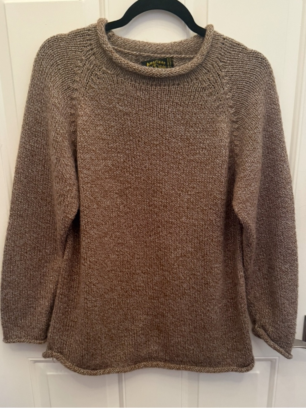 American South Side Roll Neck Alpaca Sweater in Taupe Brown Approx Med No Size